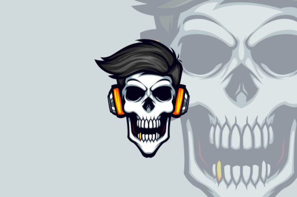 Download Slick Black Haired Skull - Slick Collection