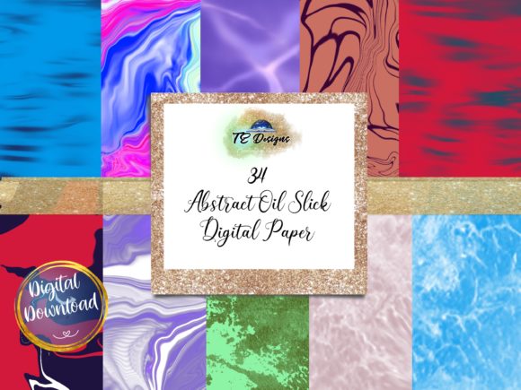 Download Abstract Oil Slick Digital Papers - Slick Collection