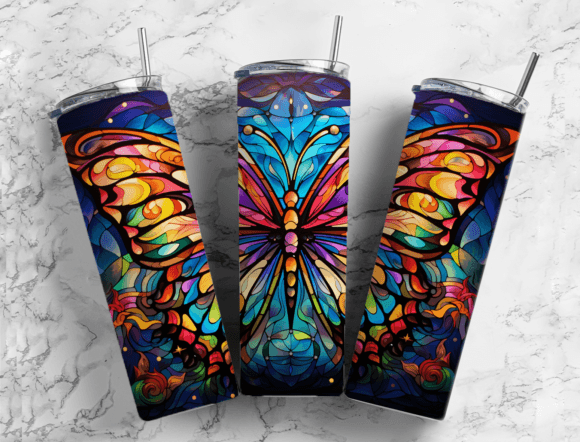 Download Oil Slick Butterfly 20oz Tumbler Design - Slick Collection